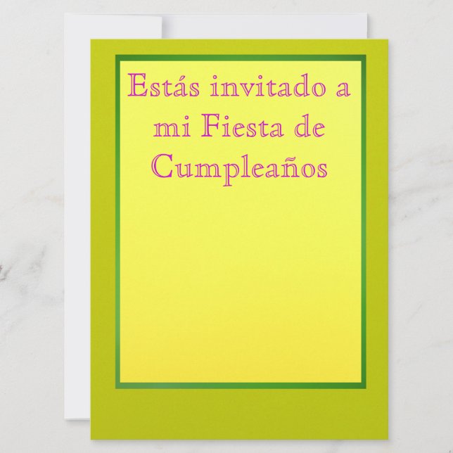 Invitación - Fiesta de Cumpleaños Inbjudningar (Framsida)