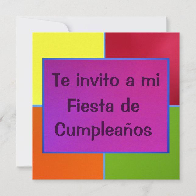 Invitación - Fiesta de Cumpleaños - multifärgad Inbjudningar (Framsida)