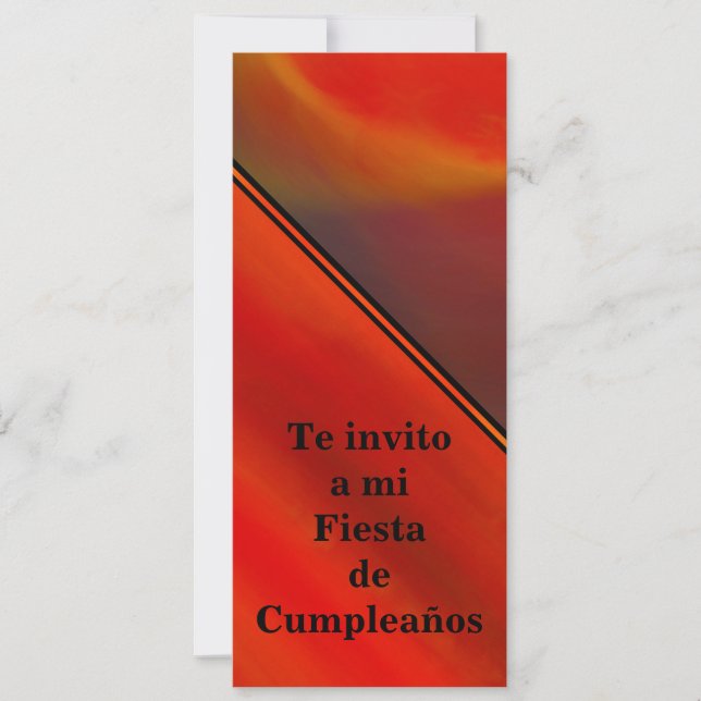 Invitación - Fiesta de Cumpleaños - Naranja Inbjudningar (Framsida)