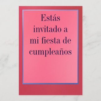 Invitación - Fiesta de Cumpleaños - Rosada y Roja Inbjudningar