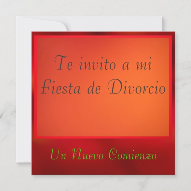 Invitación - Fiesta de Divorcio Inbjudningar (Framsida)