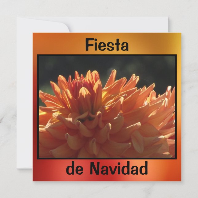 Invitación - Fiesta de Navidad - La Dalia Naranja Inbjudningar (Framsida)