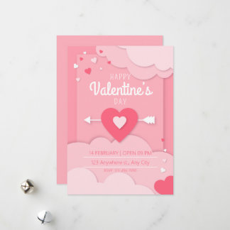 Invitación Fiesta El día de San Valentín Corazones Julkort