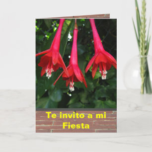 Invitación - Fiesta - Flores de Fucsias Inbjudan