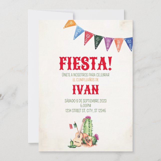 INVITACION FIESTA MEXICANA INBJUDNINGAR (Framsida)