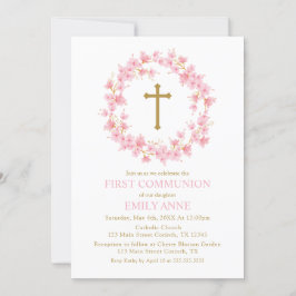 Invitación First Communion Cherry Blossom floral I Inbjudningar