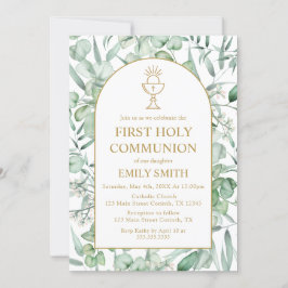 Invitación First Communion Eucalyptus leaves Inbjudningar