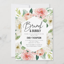 Invitación Floral modern brunch and bubbly invitat Inbjudningar