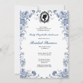 Invitación Florals azul presupuesto blue and white Inbjudningar