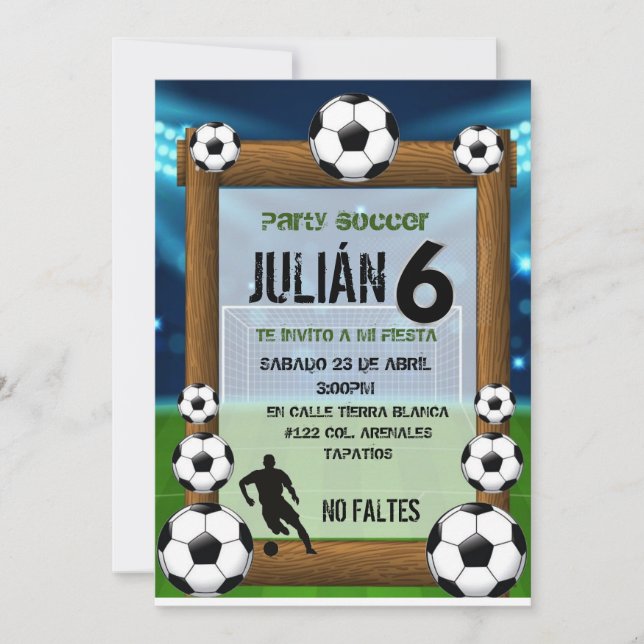 Invitación futboll inbjudningar (Framsida)