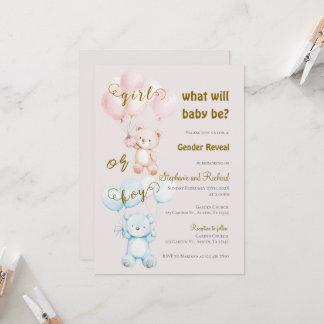 Invitación Gender Reveal Invitation Inbjudningar