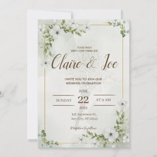 Invitación Green Natural Wedding Invitation Inbjudningar