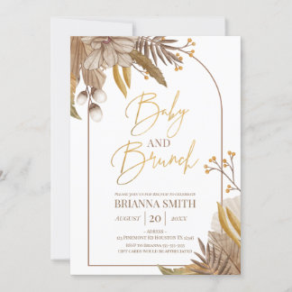 Invitación Modern Boho Floral Brunch Invitation Inbjudningar