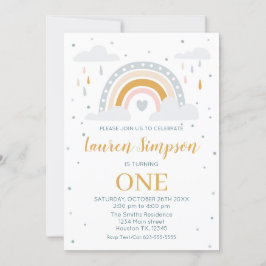 Invitación Modern Rainbow Invitation Birthday Inbjudningar
