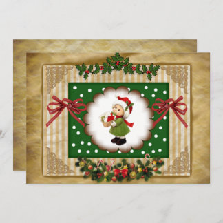 Invitación navidad  estilo vintage scrapbookin inbjudningar