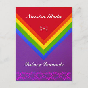 Invitación - Nuestra Boda - Bandera del arcoiris Inbjudningar