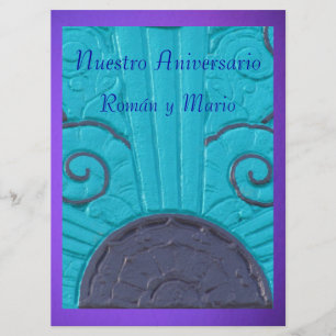 Invitación - Nuestro Aniversario - Azul y púrpura Inbjudningar