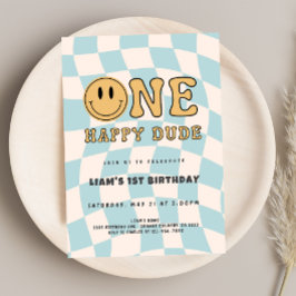 INVITACIÓN ONE HAPPY DUDE BIRTHDAY INBJUDNINGAR