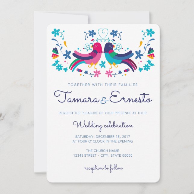Invitación para boda mexicana inbjudningar (Framsida)