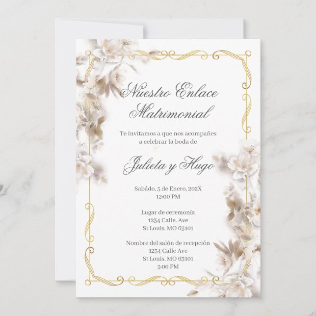Invitación para boda ramo de flores inbjudningar (Framsida)