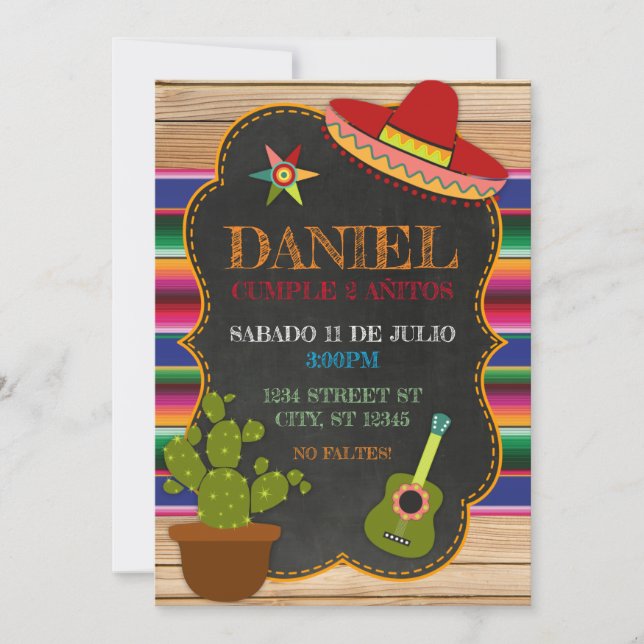 INVITACION PARA FIESTA MEXICANA INBJUDNINGAR (Framsida)