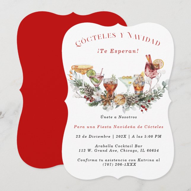 invitación Para Fiestas Navideñas Inbjudningar (Fram/baksida)