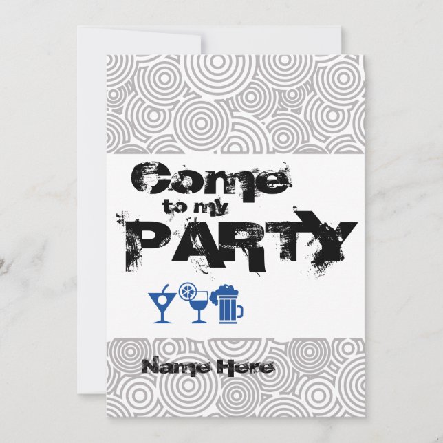 Invitación para personalizar Come to my Party Inbjudningar (Framsida)