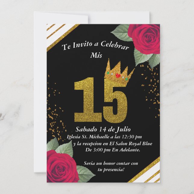 Invitacion para quinceañera  inbjudningar (Framsida)