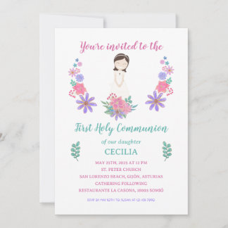 Invitación Primera Comunión CECILIA Inbjudningar