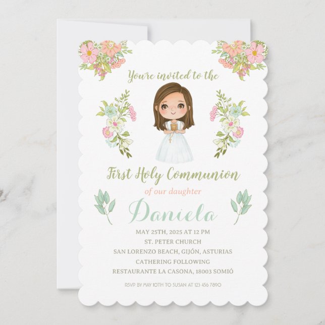 Invitación Primera Comunión DANIELA Inbjudningar (Framsida)