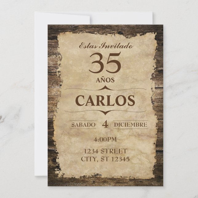 INVITACIÓN RÚSTICA INBJUDNINGAR (Framsida)