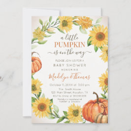 Invitación Sunflowers & Pumpkins fall Baby Shower Inbjudningar