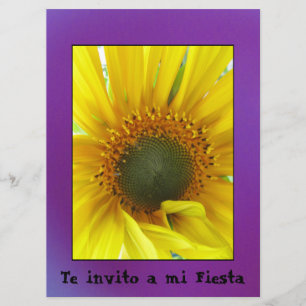 Invitación - Te invito a mi Fiesta - Girasol Inbjudningar
