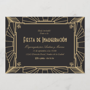 Invitación temática de 1920 fiesta de inauguración inbjudningar