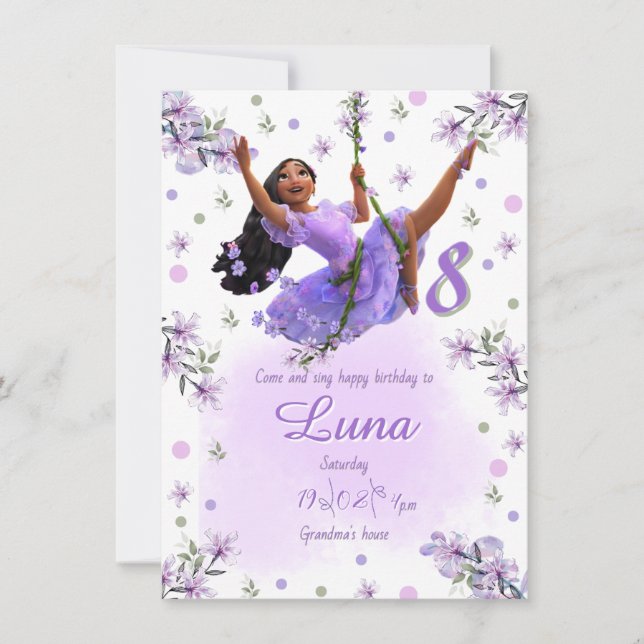 Invitación Template Isabella's Birthday Invitation Inbjudningar (Framsida)