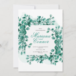 Invitación Watercolor Greenery Botanical Wedding I Inbjudningar