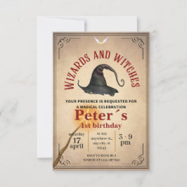 Invitación Wizard School Themed Birthday Party Inv Inbjudningar
