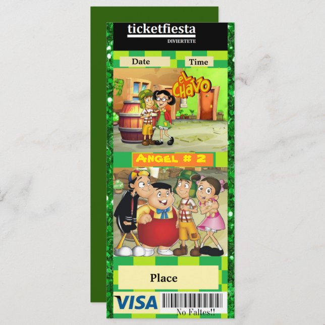 invitacon El chavo del ocho Inbjudningar (Fram/baksida)