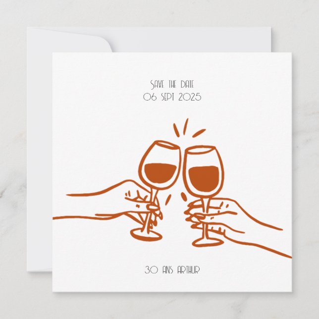 Invitation à trinquer - anniversaire (Framsida)