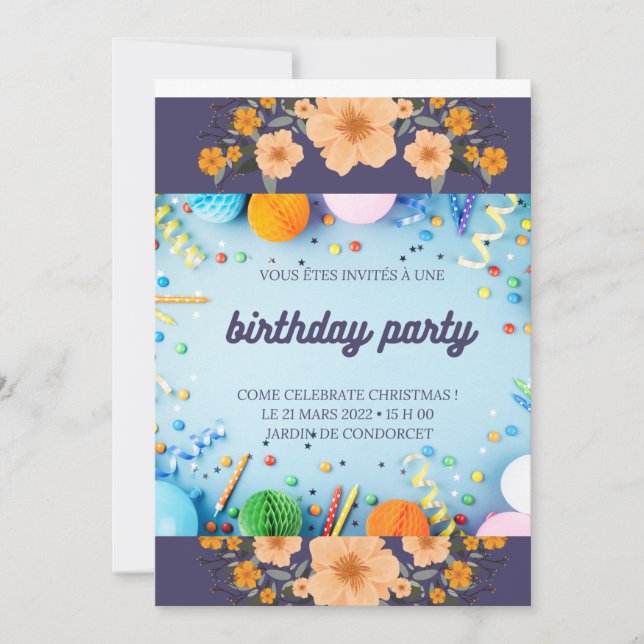 Invitation anniversaire inbjudningar (Framsida)
