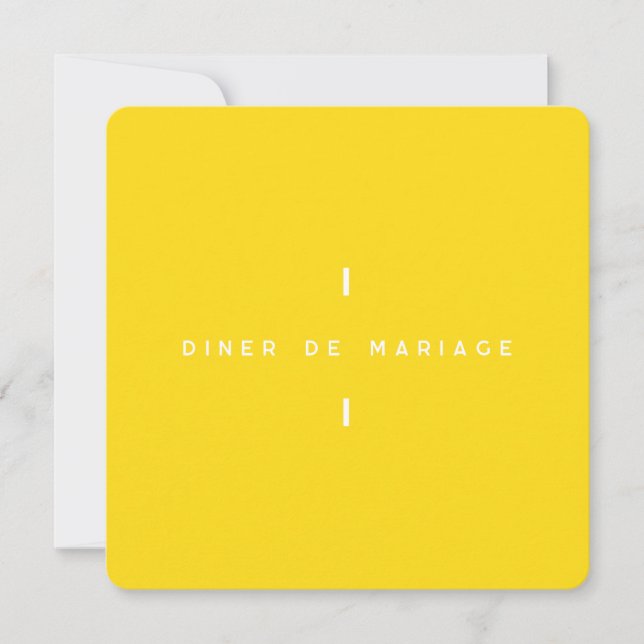 Invitation au repas de mariage - Colorus Jaune  (Framsida)