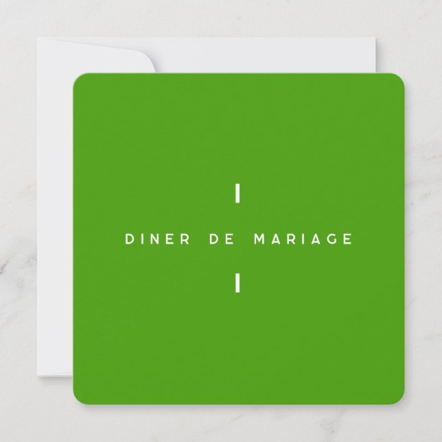 Invitation au repas de mariage - Colorus Vert (Framsida)