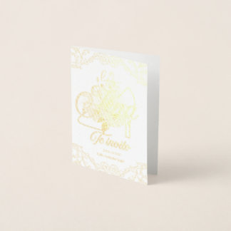 Invitation Bridal Shower Oro Folierat Kort