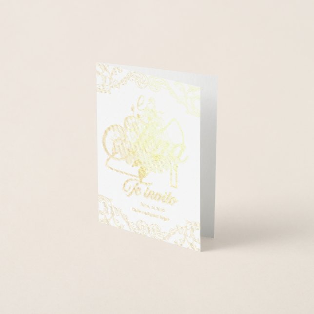 Invitation Bridal Shower Oro Folierat Kort (Framsida)