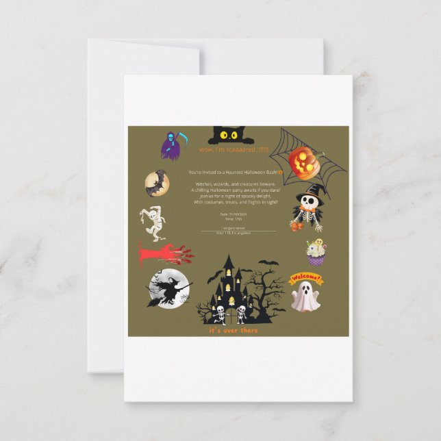 invitation card for halloueen party inbjudningar (Framsida)