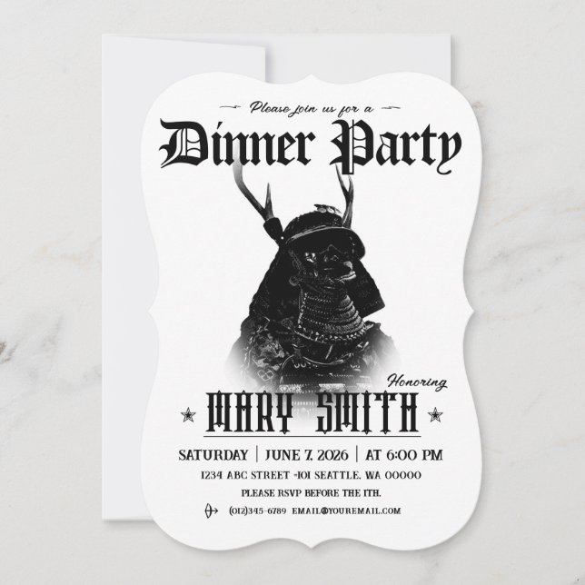 Invitation Card_Western Style (Samurai) Inbjudningar (Framsida)