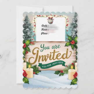 Invitation chrismas you'are invited inbjudningar