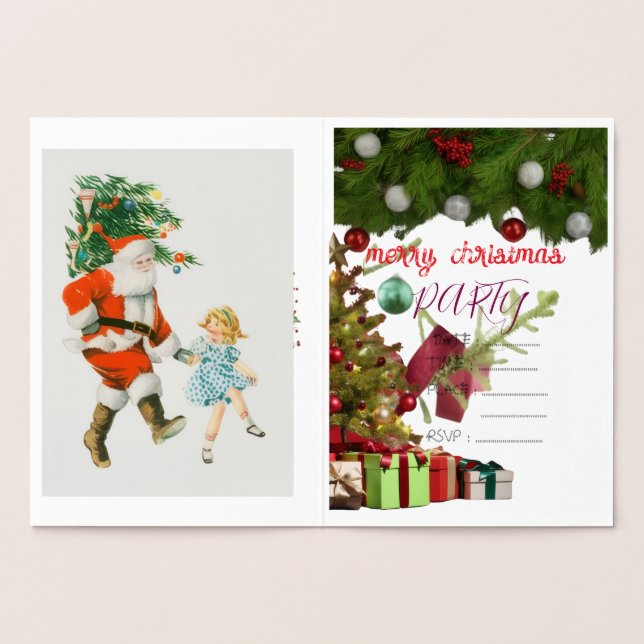 invitation christmas foil card folierat kort (Insida)