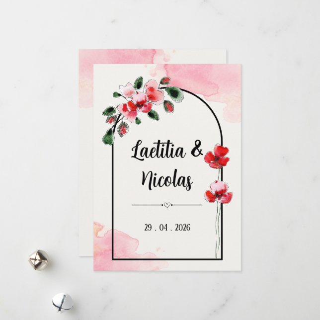 Invitation "Coquelicots" Julkort (Fram/Back In Situ)