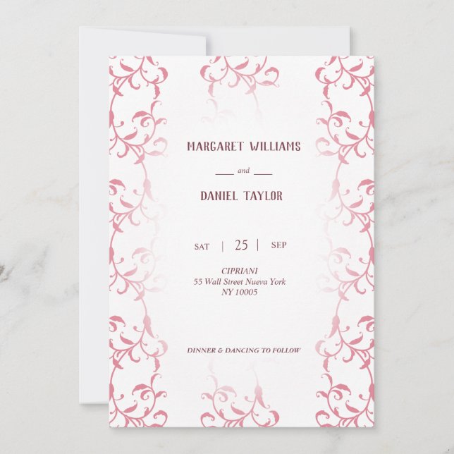 Invitation de boda decorada con hojas de acanto inbjudningar (Framsida)